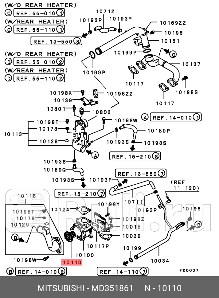 Термостат мицубиси паджеро md351861 MITSUBISHI MD-351861 0₽