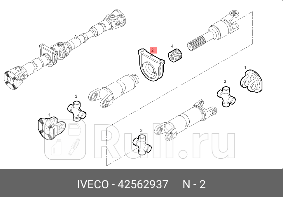 подшипник подвеснойd85Iveco Stralis IVECO 42562937 36630₽