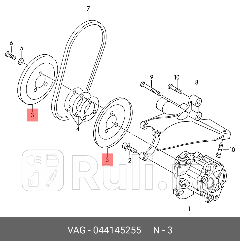 Шкив генератора VW TRANSPORTER91-04 VAG 044145255 5220₽