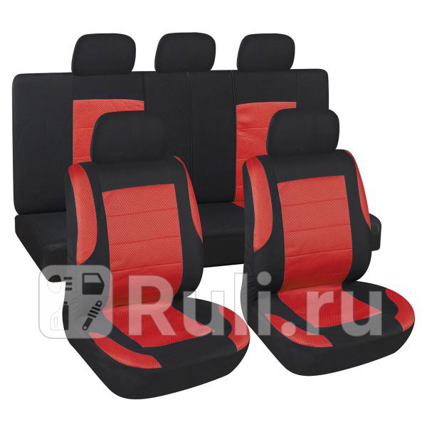 Чехлы автомобильные универсальные полиэстер черныйкрасный SKYWAY Forsage 9 шт SKYWAY S01301148 3190₽