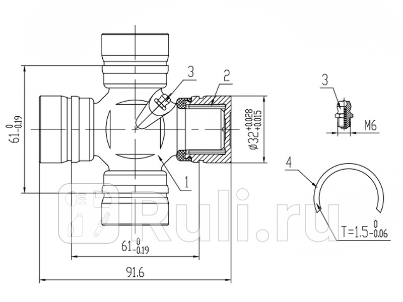 Крестовина кардана RR TY LCR J80 Surf TRN215 Dyna SAT ST-04371-36030 790₽