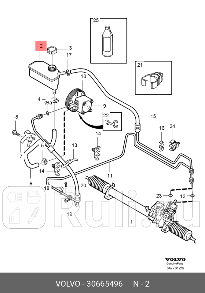 Бачок расширительный гидроусилителя VOLVO 30665496 8830₽