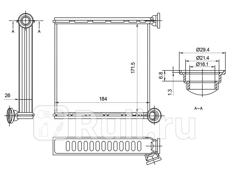 Радиатор отопителя SAT ST-SD27-395-0 1940₽