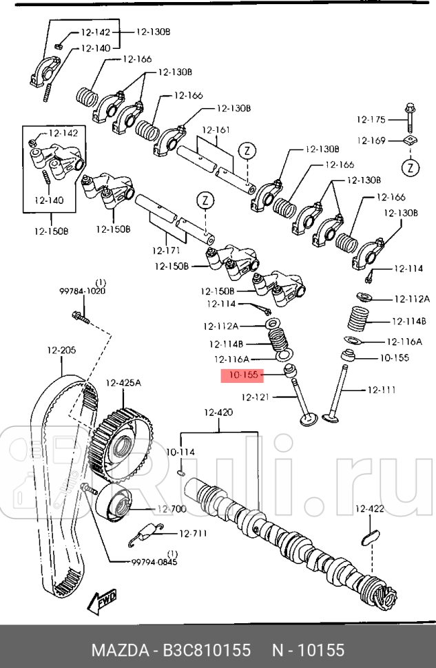 Колпачок маслосъемный MAZDA B3C810155 0₽