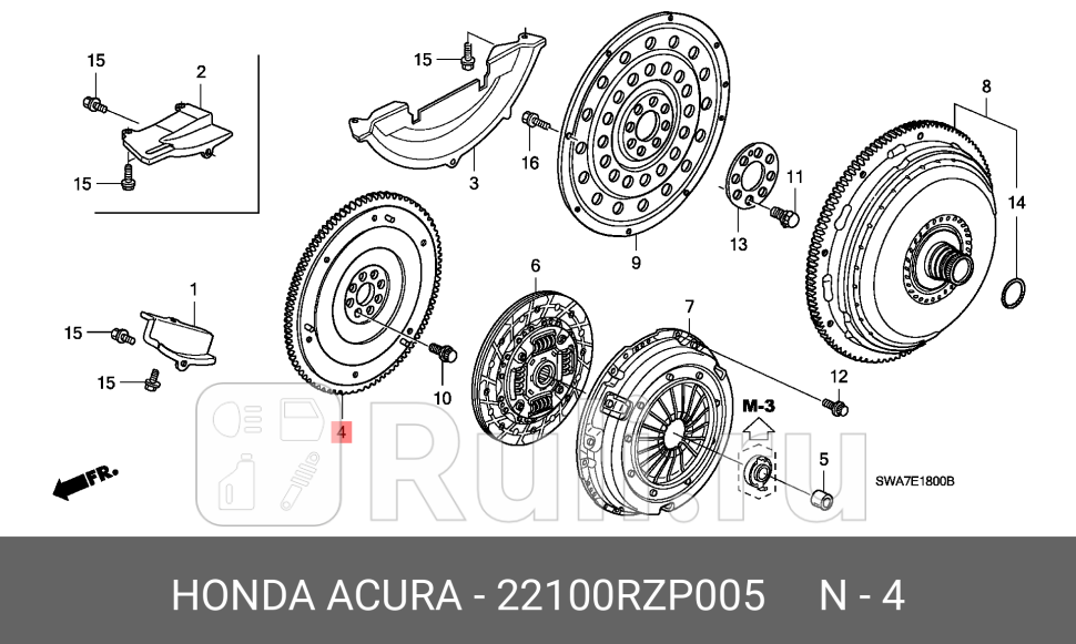 Маховик HONDA 22100RZP005 0₽
