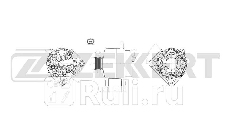 Генератор Nissan Tiida C11 SC11 07- Micra K12 02- Renault Logan 06- Duster 11- Dacia Duster Zekkert ge-1043 12840₽