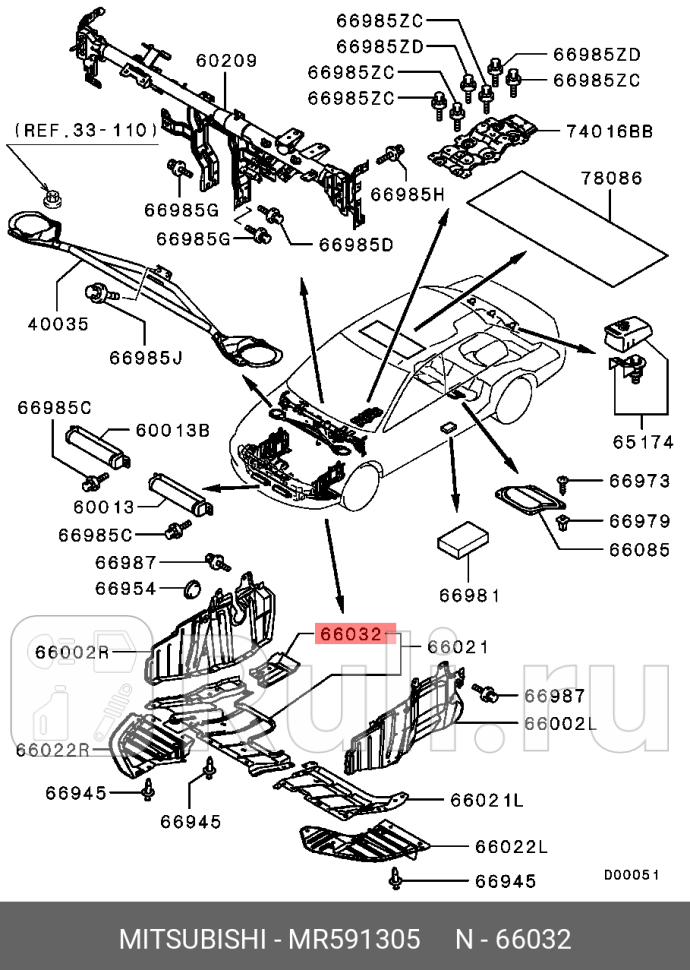 Пыльник двигателя MITSUBISHI MR591305 0₽