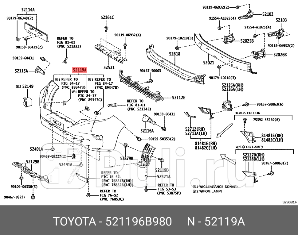 бампер передний Toyota Land Cruiser Prado 150 17 TOYOTA-LEXUS 521196B980 32260₽