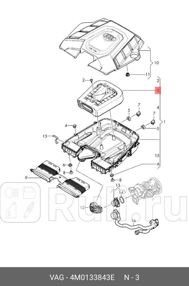 Фильтр воздушный audi q7 vw touareg VAG 4M0133843E 0₽