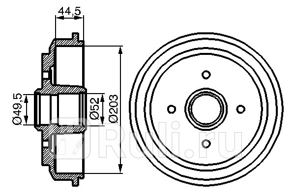 Барабан тормозной для Ford Fiesta 5 2006-2008 BOSCH 0 986 477 149 5580₽