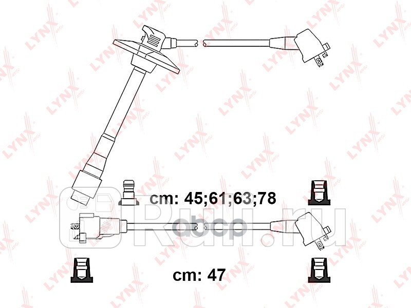 Комплект высоковольтных проводов класс F LYNXAUTO SPC7554 0₽