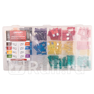 Предохранитель флажковый набор 5 -35 А в пластиковой коробке 180 шт Medium Skyway SKYWAY S09302003 1150₽