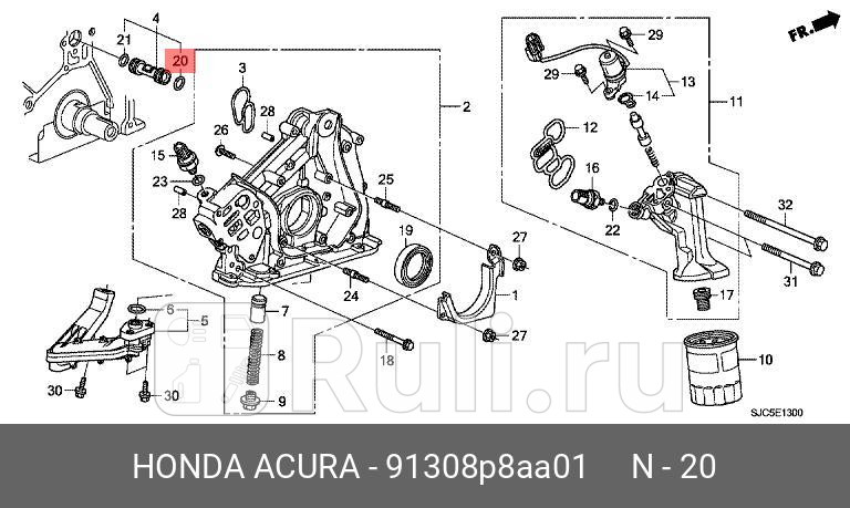 Сальник honda accord odyssey HONDA 91308P8AA01 0₽