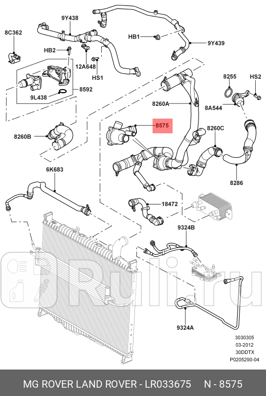 термостат Land Rover Discovery 30 LAND ROVER LR033675 13970₽