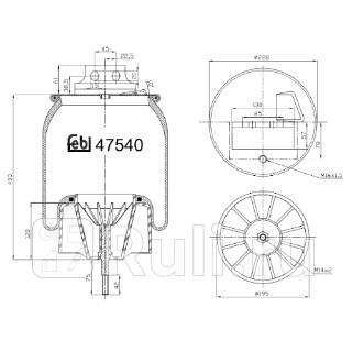 Воздушная подушка опора пневматическая Febi 47540 7510₽