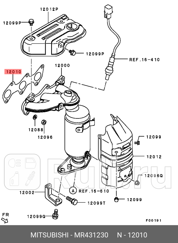Прокладка выпускного коллектора MITSUBISHI MR431230 0₽