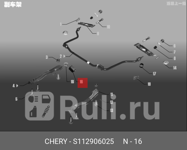 Втулки стабилизатора поперечной устойчивостирез CHERY S11-2906025 80₽