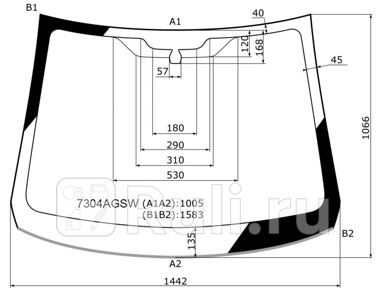 Лобовое стекло для Renault Kaptur 2016-2021 AGC 7304AGSW 15760₽