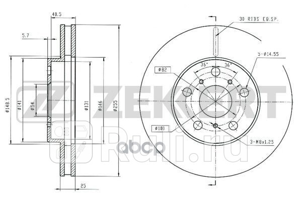 Диск торм перед Toyota Celica T180 91- Zekkert bs-6055 0₽