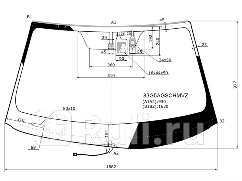 Стекло лобовое Обогрев щеток Камера Датчик дождя Молдинг Toyota Highlander 13-17 AGC 83G5AGSCHMVZ 19500₽