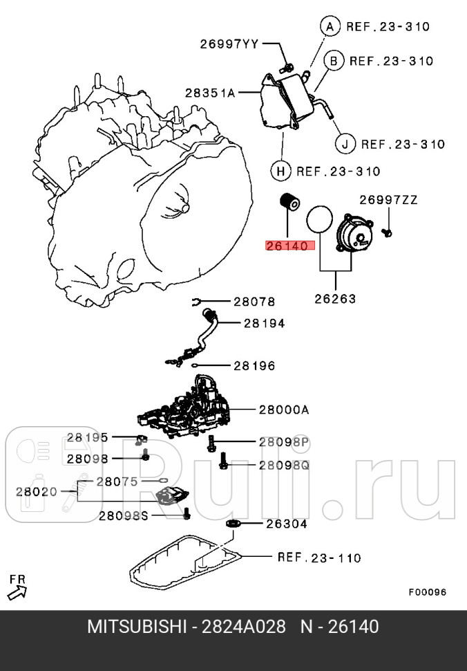 Фильтр масляный MITSUBISHI 2824A028 0₽
