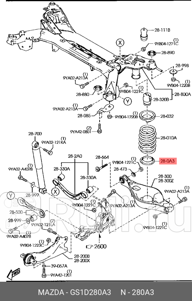 Опора пружины mazda-6 MAZDA GS1D-28-0A3 0₽