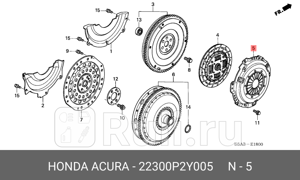 Диск сцепления ведущий корзина HONDA 22300-P2Y-005 12480₽