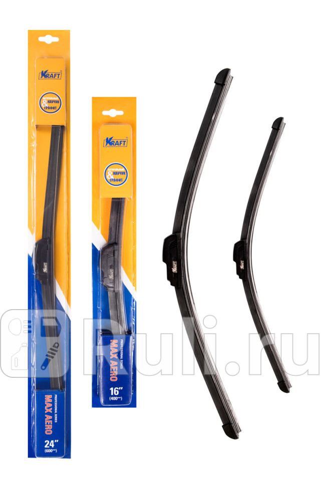 К-т бескаркасных щеток стеклоочистителя 600400 ММ 1 адаптер KRAFT KT 830860 860₽