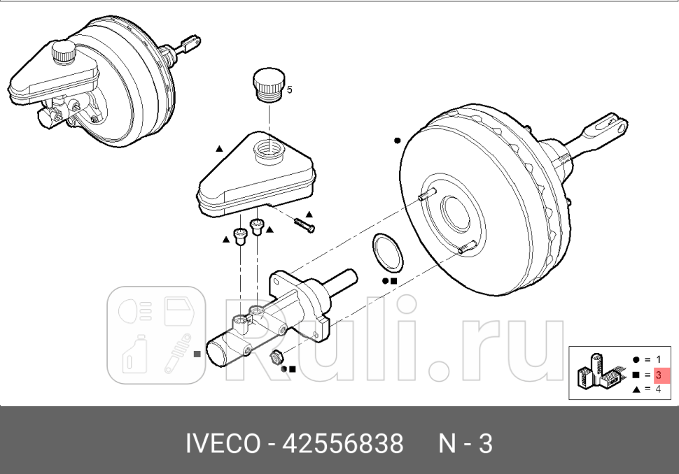 цилиндр тормозной главный IVECO DAILY IVECO 42556838 0₽
