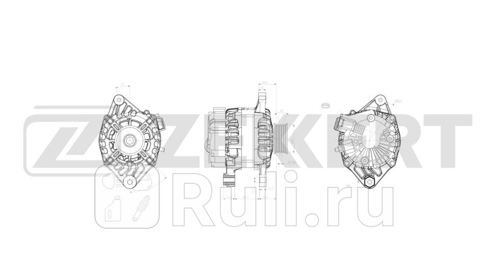 Генератор Hyundai Solaris IV 10- i20 08- Kia Rio III 11- Venga 10- Zekkert ge-1025 11160₽