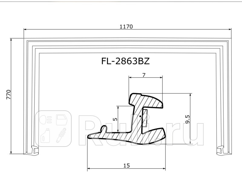 Уплотнитель лобового стекла для Subaru Impreza GEGH 2007-2011 FLEXLINE FL-2863BZ 3050₽