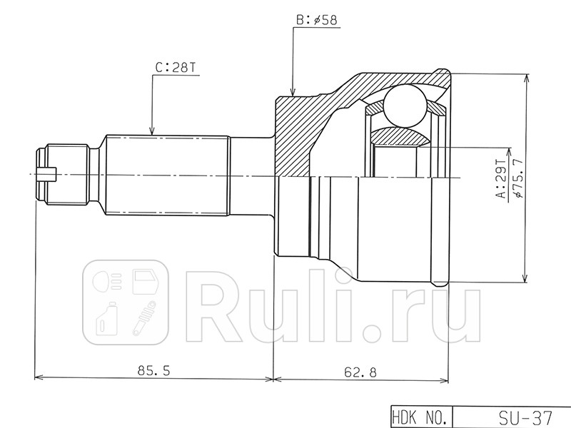 Шрус привода HDK  HDK SU037