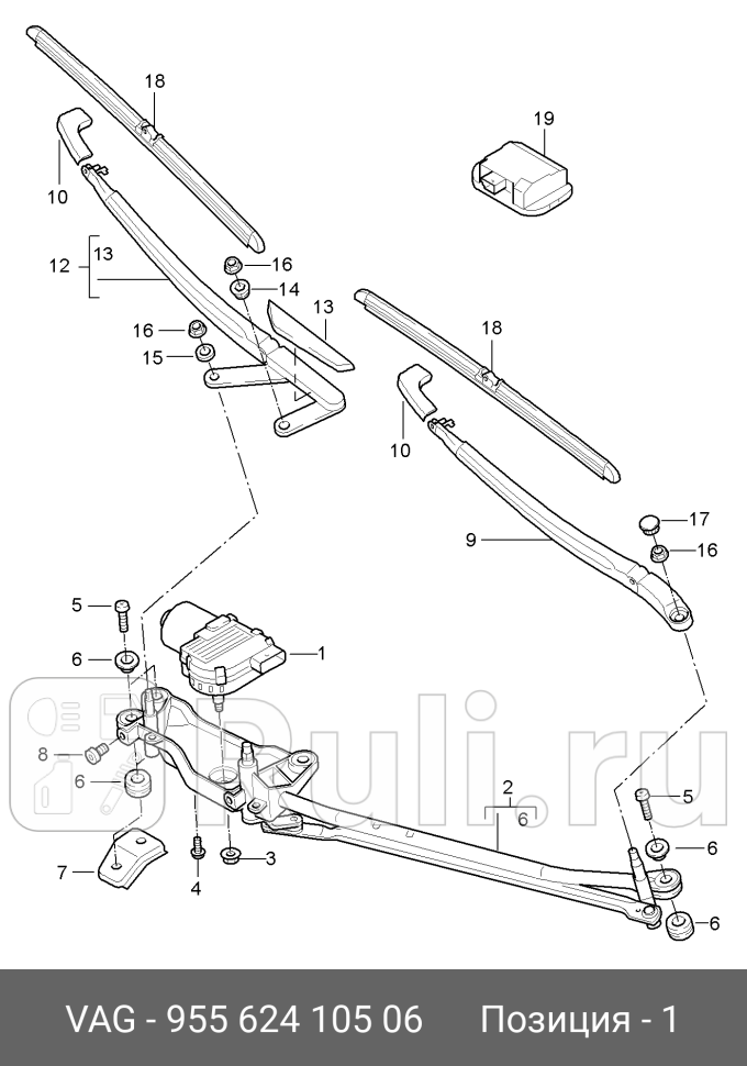 Мотор стеклоочистителя VAG 95562410506 11330₽