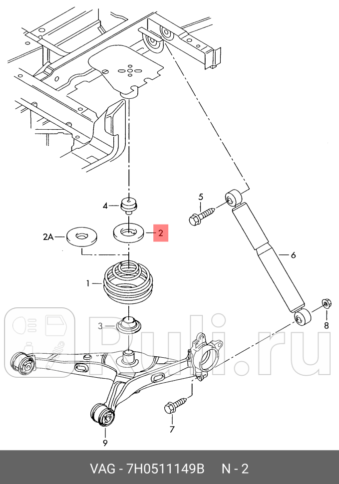 ПРОСТАВКА ПОД ПРУЖИНЫ T-5 VAG 7H0511149B 0₽