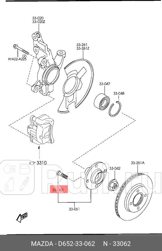 Шпилька колесная mazda2 de MAZDA D65233062 400₽