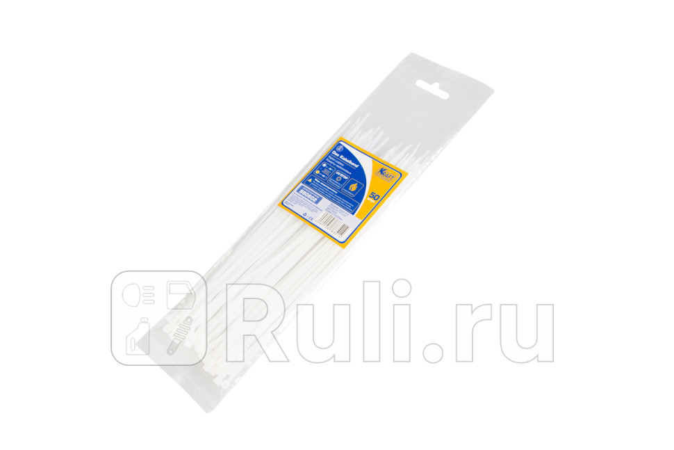 Хомут пластиковый 25 х 200 50 шт белый Kraft KRAFT KT 880602 140₽