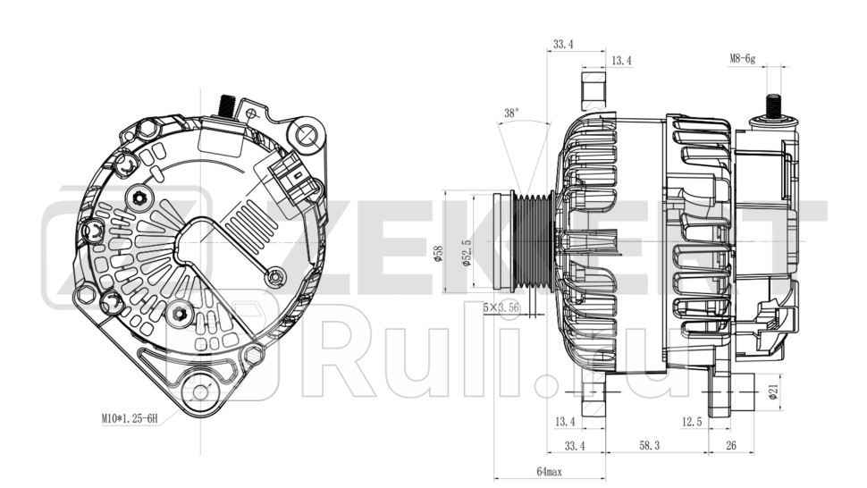 Генератор Renault Koleos 08- Zekkert ge-1020 17220₽