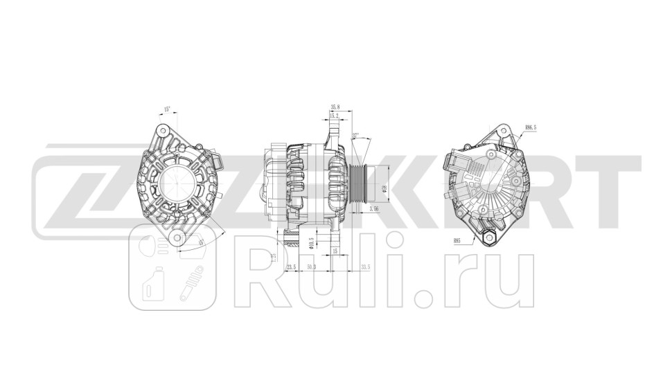 Генератор Hyundai Solaris II 17- i30 III 17- Elantra VI 16- Creta 16- Kia Rio IV 17- Ceed III 1 Zekkert ge-1027 14540₽
