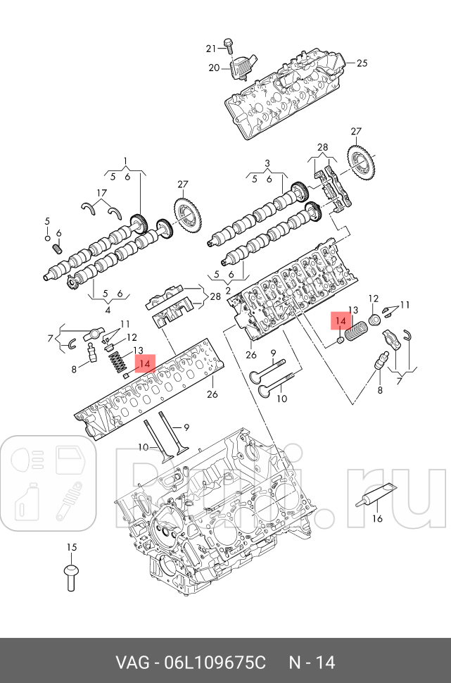 Колпачок маслосъемный 25 TFSI CEPA VAG 06L109675C 610₽