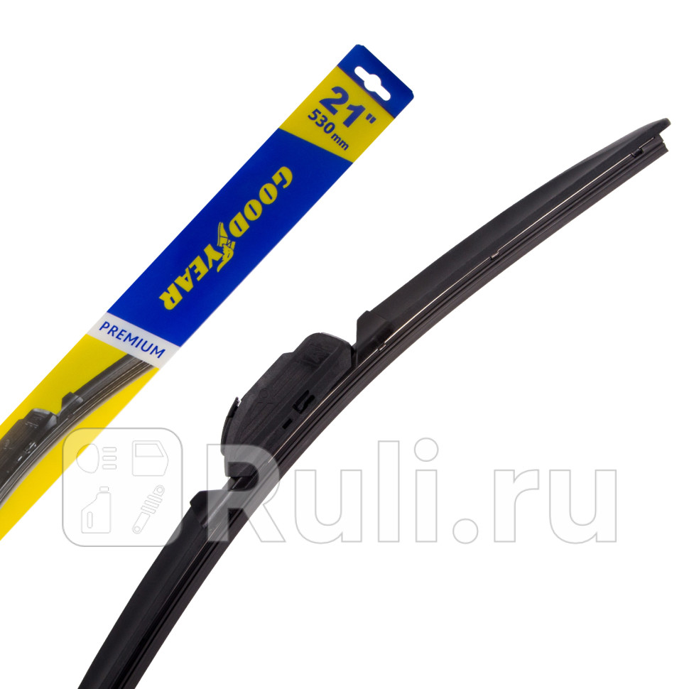 Щетка стеклоочистителя бескаркасная GoodYear 21530 мм Premium всесезонная 8 переходников GoodYear GY000441 1090₽