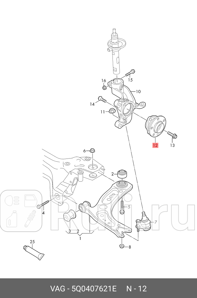 Ступица колеса VAG 5Q0407621E 10270₽