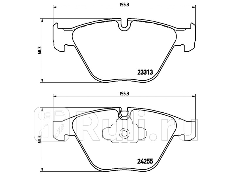 Колодки тормозные дисковые передние для BMW E65E66 рестайлинг 2005-2008 BREMBO P 06 055 2450₽