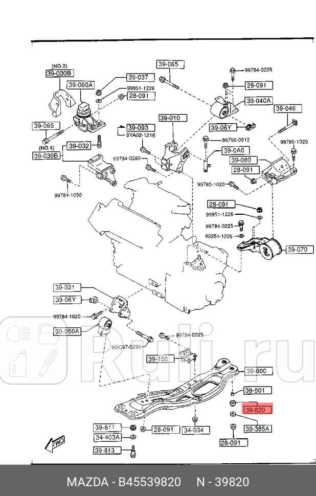 Кольцо резиновое MAZDA B455-39-820 0₽