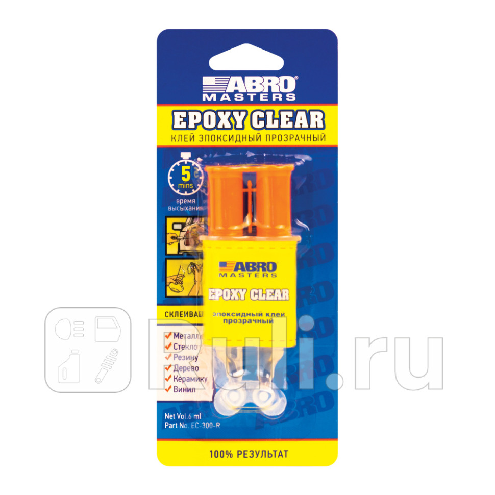 Клей эпоксидный Abro Masters шприц прозрачный 6 г ABRO EC-300-R 230₽