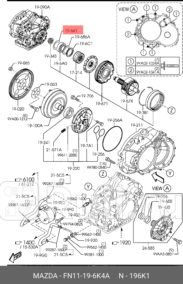 Прокладка MAZDA FN11196K4A 200₽