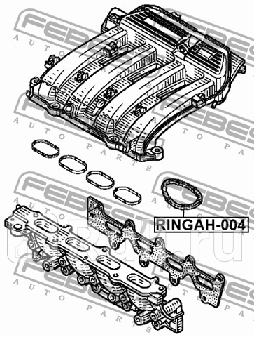 КОЛЬЦО УПЛОТНИТЕЛЬНОЕ ВПУСКНОГО КОЛЛЕКТОРА подходит для RENAULT LOGAN 2005-2013 RINGAH-004 FEBEST RINGAH-004 210₽