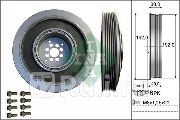 Шкив квvw touareg 27tdi 03 INA 544 0102 20 13890₽