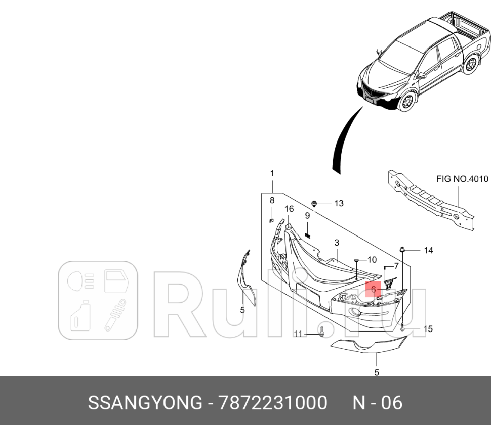 КРОНШТЕЙН БАМПЕРА ПЕРЕДНЕГО ПРАВЫЙ BRKT ASSY-SIDE FRT BUMPER-RH 78722-31000 SSANG YONG 78722-31000 0₽