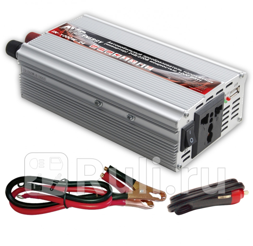 Преобразователь напряжения 24 - 220 В 1000 Вт AVS AVS A07074S 5890₽