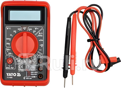 Мультиметр универсальный u пост 0-500v u перем 0-500v i пост 0-5a r 0-2 мом проверка диодов тр YATO YT-73080 1070₽